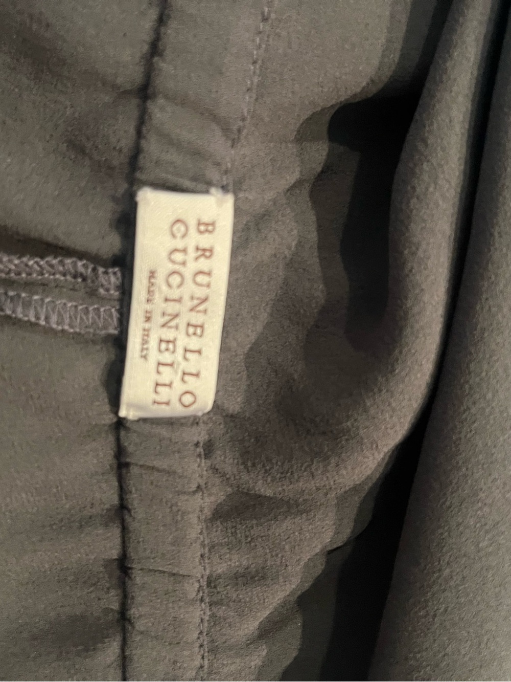 Brunello Cucinelli steel grey silk jumpsuit with leather waist tie - Picture 11 of 11